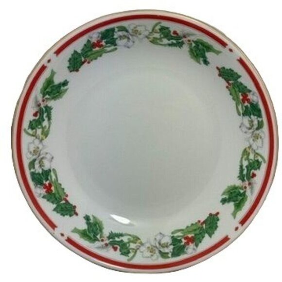 Vtg. Lynns Fine China St Maria Soup Cereal Bowl 4-Piece Set Christmas Dinnerware - Picture 2 of 9